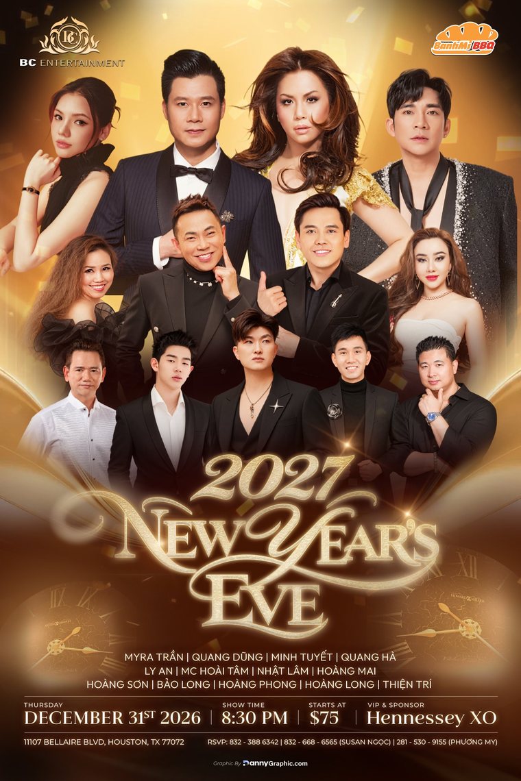 New Year 2027 — poster tiệc đón Giao Thừa