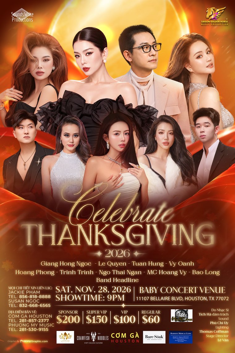 Celebrate Thanksgiving 2026 — poster tiệc Lễ Tạ Ơn